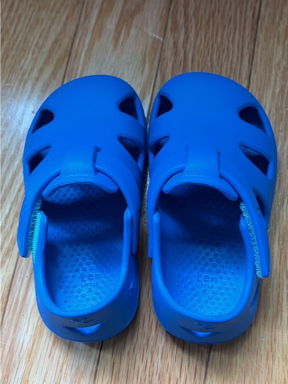 Kids Blue Slip-On Sandal with Adjustable Heel Strap